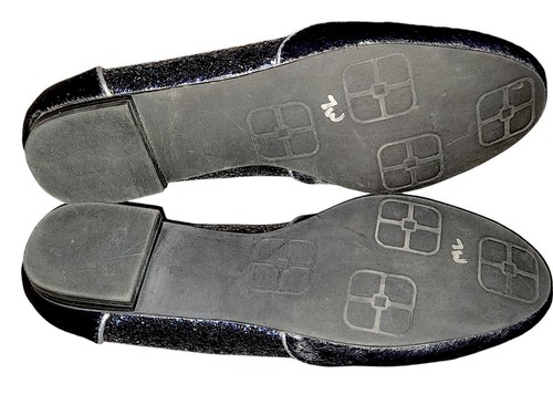 IMAN BLUE CALF HAIR & BLUE GLITTER SLIP ON LOAFER LEATHER SHOES SIZE 7.5M - NEW - Picture 6 of 6