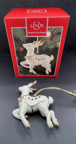 Lenox Holiday Gems Rentier Weihnachtsschmuck. 4,2" nie benutzt. Neu im Karton. - Bild 5 von 5