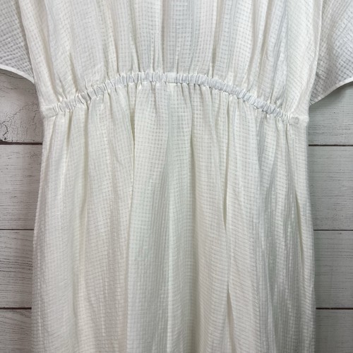 NWT Banana Republic Iced Vanilla Ivory Linen Silk Cut-Out Maxi Dress Size L - Picture 8 of 16