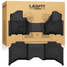 LASFIT Floor Mats for 2019-2026 Ram 2500 / 3500 Crew Cab Waterproof Floor Liner