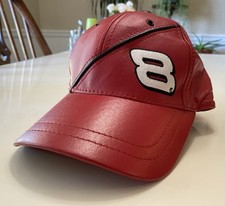NASCAR Chase Vintage #8 Dale Earnhardt Jr Red Wilsons Leather Baseball Cap Hat 