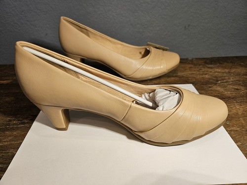 Women's 9.5 Short Pumps Closed-Toe (Beige "Nude") Mother Of Bride, Birde, Work - Picture 4 of 8