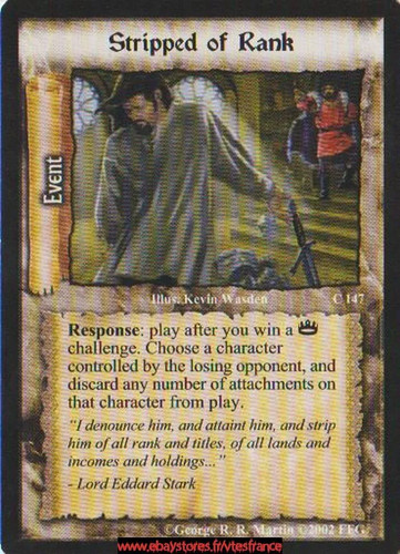 Stripped of Rank #147 [Westeros Edition] Game of Thrones ENG - Picture 1 of 2