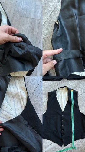 Antik Vintage 40er Jahre Gentelmen schwarz formell selten 3 teilig Anzug Gr: L-XL - Bild 24 von 24