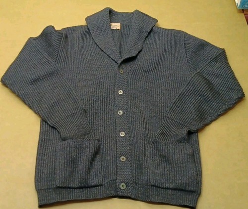 JAEGER Bloomingdales Vintage Wollpullover Strickjacke Großbritannien Herren 40 anthrazit - Bild 2 von 10