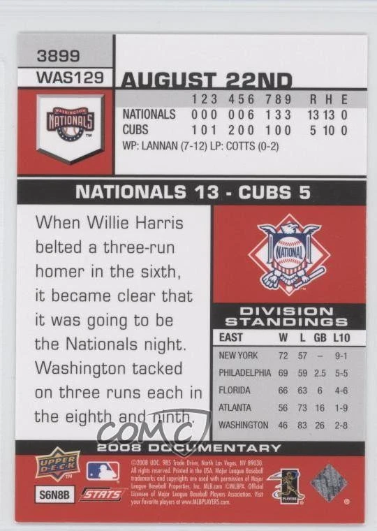 2008 Upper Deck Documentary Austin Kearns #3899 - Image 2 of 2