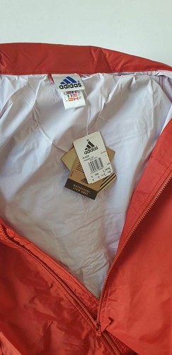 "CHAQUETA DE LLUVIA ADIDAS PARA HOMBRE, ADIDAS CREMALLERA COMPLETA, CAPUCHA OCULTA, ROJA, TALLA PEQUEÑA DEL REINO UNIDO 36" - Imagen 4 de 6