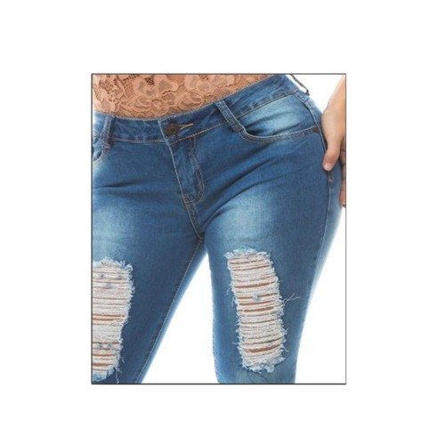 JEANS STRETCH SKINNY SIZE 13 DENIM WAIST 34 IN 13-1 CH277 SZ13 DISTRESSED - Picture 10 of 10