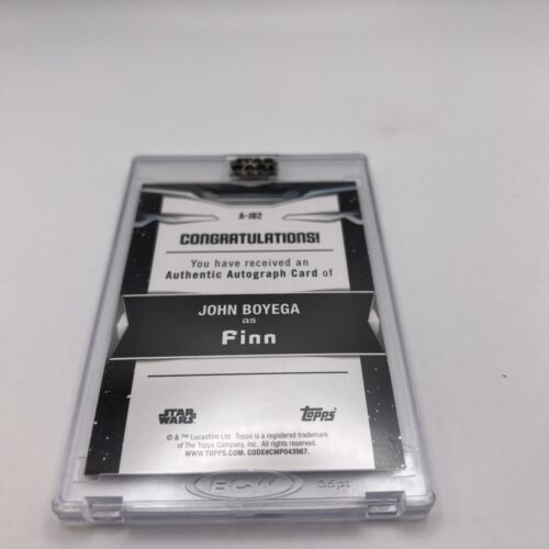 2021 Topps Star Wars Signature John Boyega Auto as Finn #A-JB2 Purple Card /99 - Picture 2 of 2