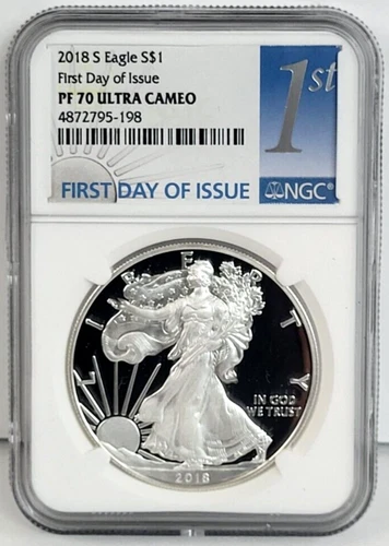 2018 S 1oz Silver $1 Eagle First Day of Issue NGC PF 70 Ultra Cameo ~ Free Ship