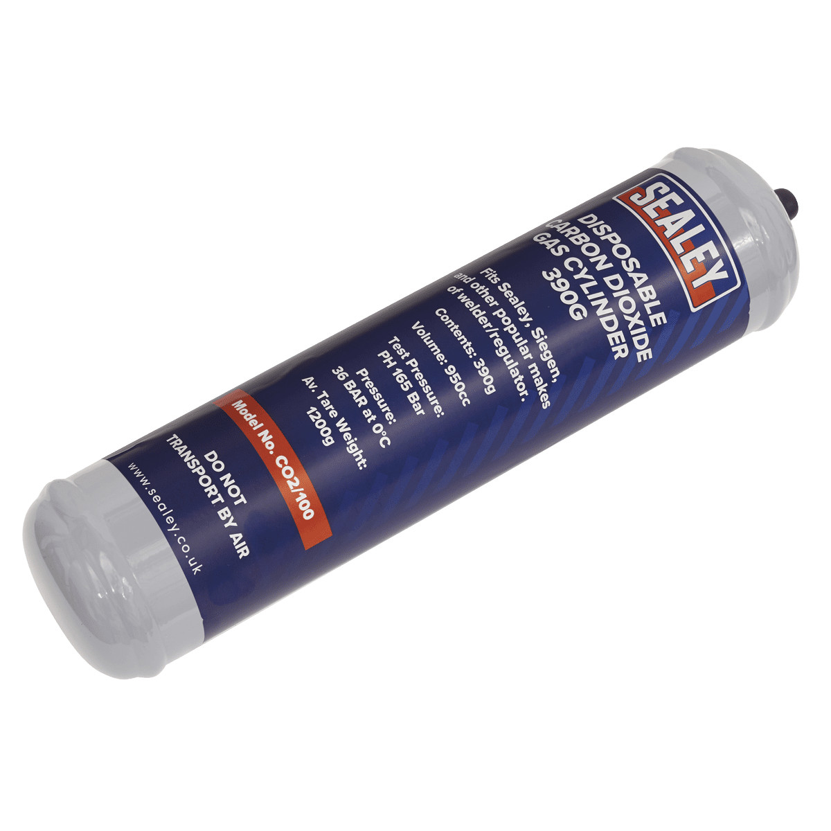 Sealey CO2-100 Disposable Carbon Dioxide Gas Cylinder 390g