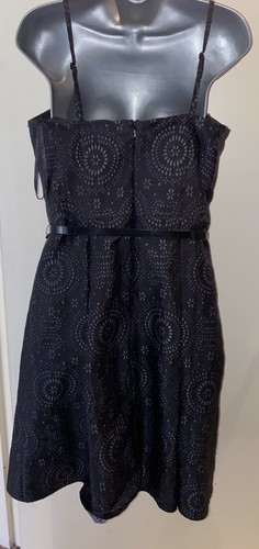 Debut dunkelblau Kastenfalte Anlass Kleid mit Tüll Unterrock & Gürtel Größe 14 - Bild 4 von 12