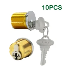 10PCS Brass Mortise Door Cylinder Lock 1 1/8" SC1 Keyway For Store Front Door