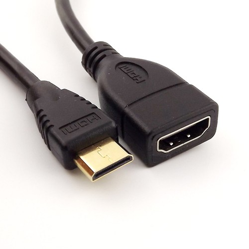 HDTV Mini HDMI-compatible Male to HDMI-compatible Female Converter Adapter Cable - Picture 3 of 6