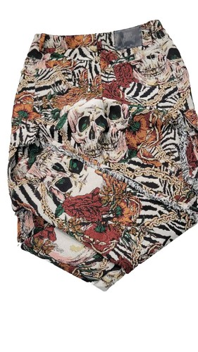 Rebel Vengeance Brown Multicolor Wash Rock Punk Distressed Jeans Gr. 32 Skull - Bild 10 von 12
