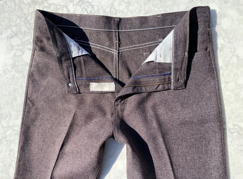 Wrangler Vtn 100% Polyester Brown Straight Stretch Dress Pants 36x30 - Picture 6 of 11