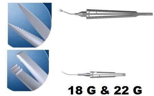 SS OSHER SNYDER IOL CUTTING SCISSOR 18 GAUGE & FORCEPS 22 GAUGE OPHTHALMIC 1 SET - Picture 4 of 12