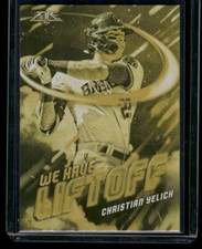 2021 Topps Fire #WHL-10 Christian Yelich We Have Liftoff Gold Minted - 762