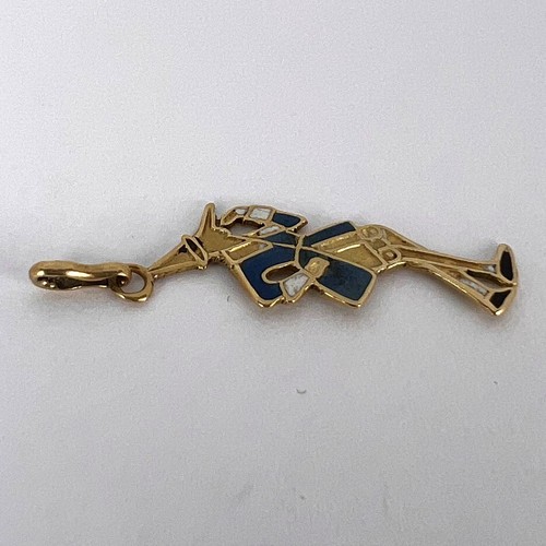 French Pinocchio 9 Karat Yellow Gold Enamel Charm Pendant - Picture 13 of 13