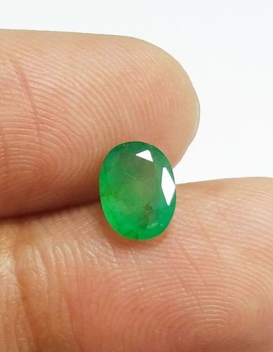 1.14 Ct Natural Oval Cut AAA Green Zambian Emerald Top Quality Untreated 8x6 MM - Picture 9 of 12