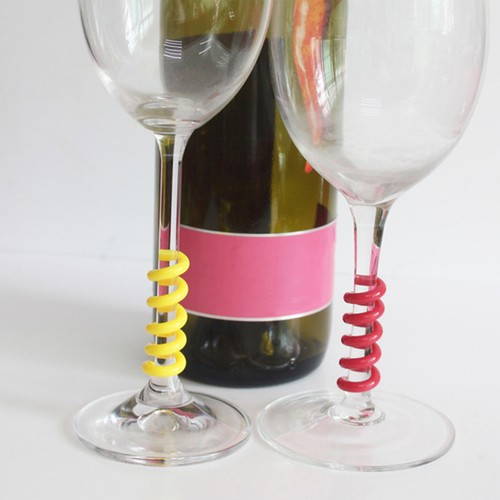 Drink Markers 6X Wine Stem Glass Markers Set Silicone Vibrant Drink - Picture 6 of 12