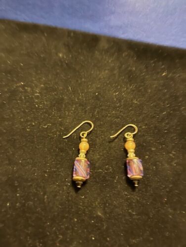 Lucy Bergamini Vitriesse Ohrringe mundgeblasene Glasperlen Sterlingsilber NEU