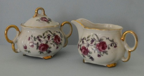 Juego de mini crema y azúcar de porcelana fina vintage Royal Sealy Japón - Imagen 2 de 8