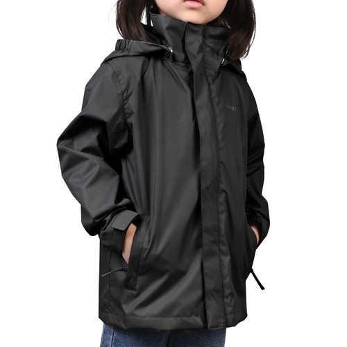 Lightweight Rain Jacket for Kids Hooded Waterproof Windroof Raincoats for Gir... - Picture 2 of 7