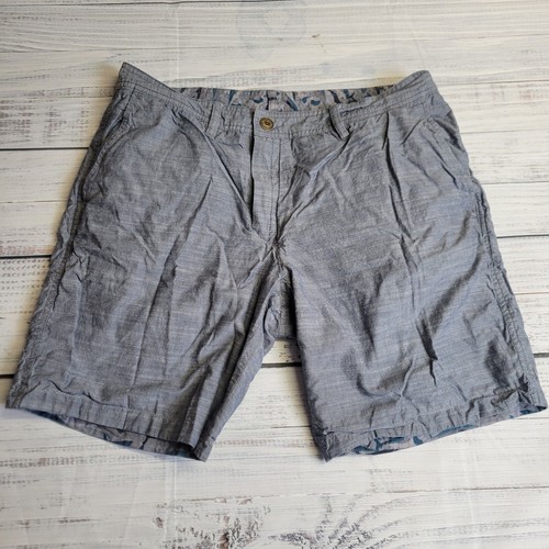 Reyn Spooner Mens Blue Gray AOP Fish Print Reversible Shorts Size 34 Cotton - Picture 2 of 9