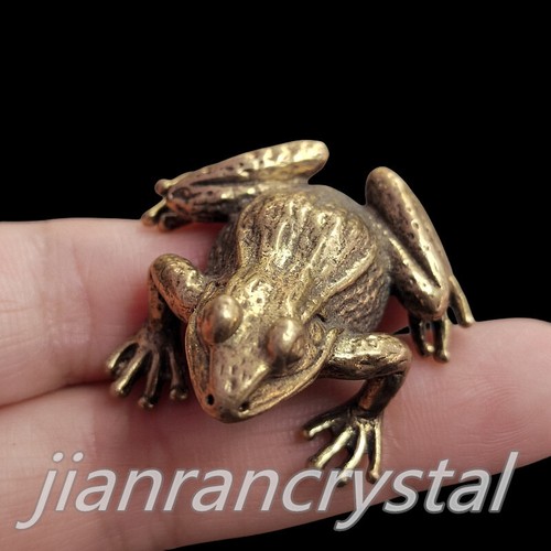 Natural Chalcopyrite Frog Skull Carved Skull Animal Figurine Reiki Healing 1pc - Picture 2 of 7