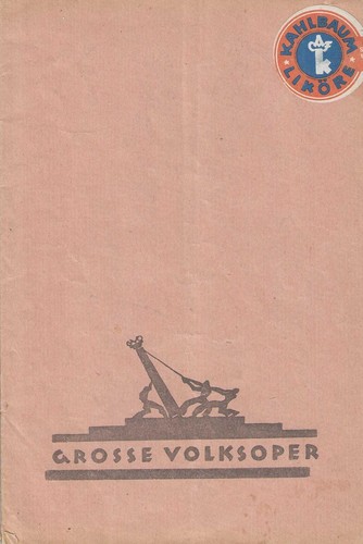 Berlin Nov 1924 Grosse Volksoper Programm „Samson u. Dalila“