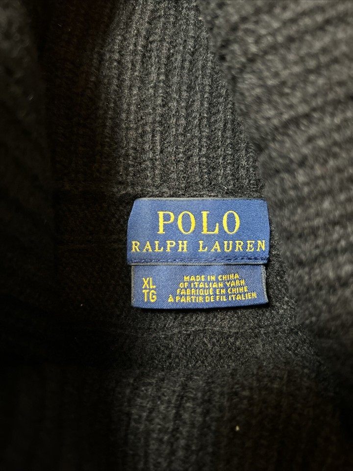 Women’s XL black Ralph Lauren polo knit short sleeve sweater Wool