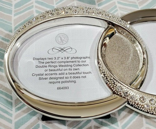 Things Remembered Double Silver Rings Wedding Picture Frame Gift NEW - Picture 4 of 5