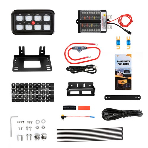 Auxbeam 8 Gang Switch Panel On/Off Blue LED Circuit Control For Polaris RZR PRO - Foto 10 di 12