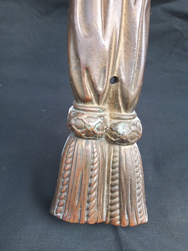 set 3 Antique Bronze pair French Bow Ribbon Tassel Wall Sconces Caldwell era 24" - Picture 7 of 18