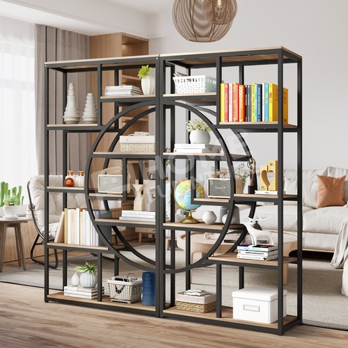 Display Storage Shelves Bookshelf Bookcase Stand Rack Cupboard Dark Walnut - Picture 4 of 12