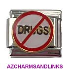 No to Drugs Italian Charm Bracelet Link Compatible with all 9mm Charms #842