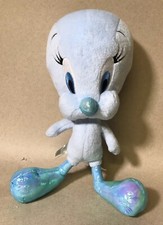 Mattel Warner Bros Looney Tunes Blue Tweety Bird 11  Plush Metallic Feet  Beak