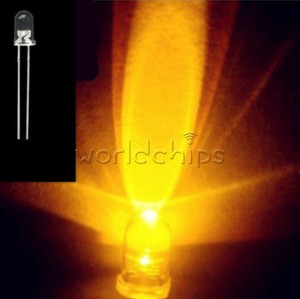 100PCS 5mm Round High Power Super Bright Water Clear LED Leds Lamp Bulb Yellow