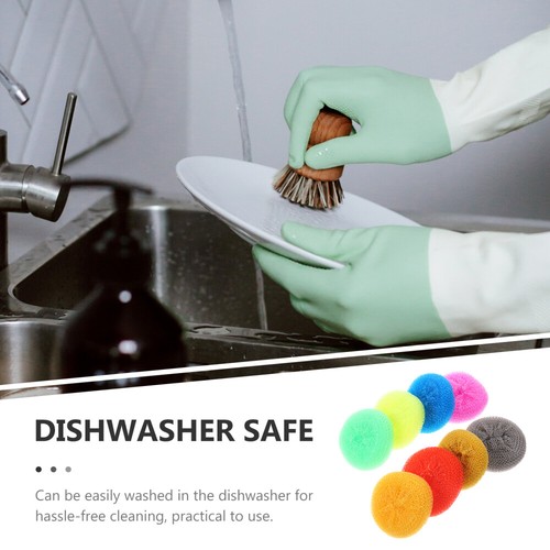 30 Pcs Dishwashing Ball Kitchen Brushes for Dishes Scrubber Pads - Imagen 6 de 12