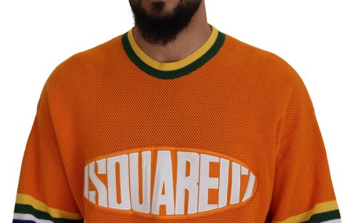 DSQUARED2 Sweater Orange Printed Long Sleeves Men Pullover IT48/US38/M 880usd - Picture 4 of 11