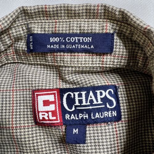 Chaps Ralph Lauren Mens Long Sleeve Button Down Shirt Medium M Green Red Plaid - Picture 3 of 6