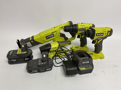 Ryobi P1818 18 Volt One Lithium Ion Cordless 4 Tool Combo Kit Ebay