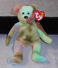 Ty Beanie Baby, Garcia Bear, 8" Plush Tie-Dye Shades, 1995 W/Tag Errors, Cool!