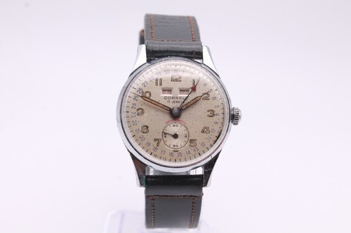 Reloj Mecánico Cornell Vintage 31mm Acero Trasero Triple Fecha Esfera Original - Imagen 7 de 7