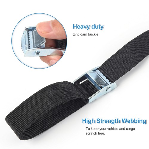 6 PCS Lashing Straps Cargo Luggage Tie Down Cam Buckle Roof Rack 250cm* 2.5cm - Picture 4 of 9