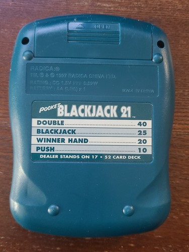 Handheld Casino Pocket Blackjack 21 Vintage Radica Electronic Game 1997 - Bild 5 von 7