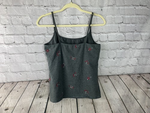 VTG Victorias Secret 90’s Y2K Gray Floral Embroidered Built In Bra Tank Top Lg - Picture 3 of 6