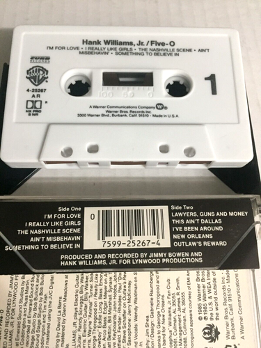 Hank Williams Jr. Five-O Cassette tape / Ships Same Day with tracking - Picture 3 of 4