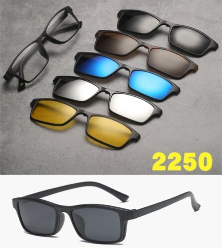 Gafas de sol 5 en 1 con clip para lentes magnéticas polarizadas intercambiables retro UV - Imagen 21 de 23